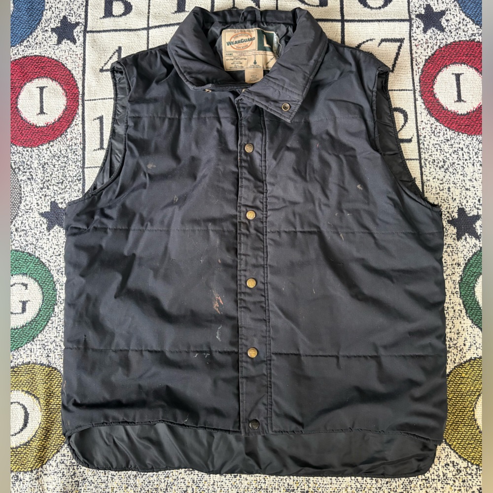 Vtg Black Wear Guard Work vest